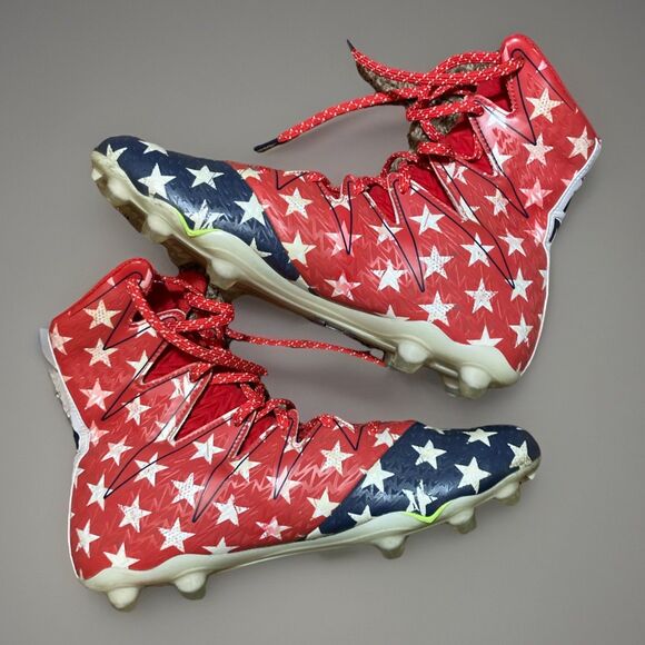 Under Armour Highlight USA Flag Stars Cleats 1275479-412 Red White Blue Men's 10 - Picture 1 of 8